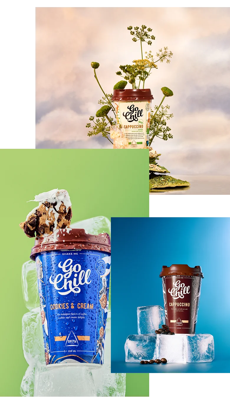 Commercial Still Life Product Photography of Go Chill drink on ice, designed for Billboard Advertising Campaign.